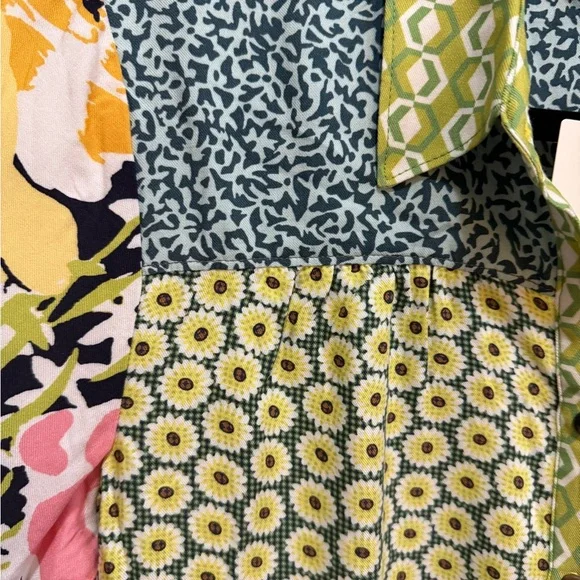 Anthropologie Maeve The Paz Mixed Print Button down Top Dogs - Picture 8 of 15